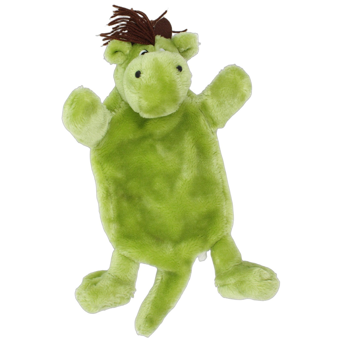 123000027509 Unbekannt Grüner Dino mit braunen Haaren Wärmflaschenbezug Kumpel Leo 45cm _Wieder Da_ Braun