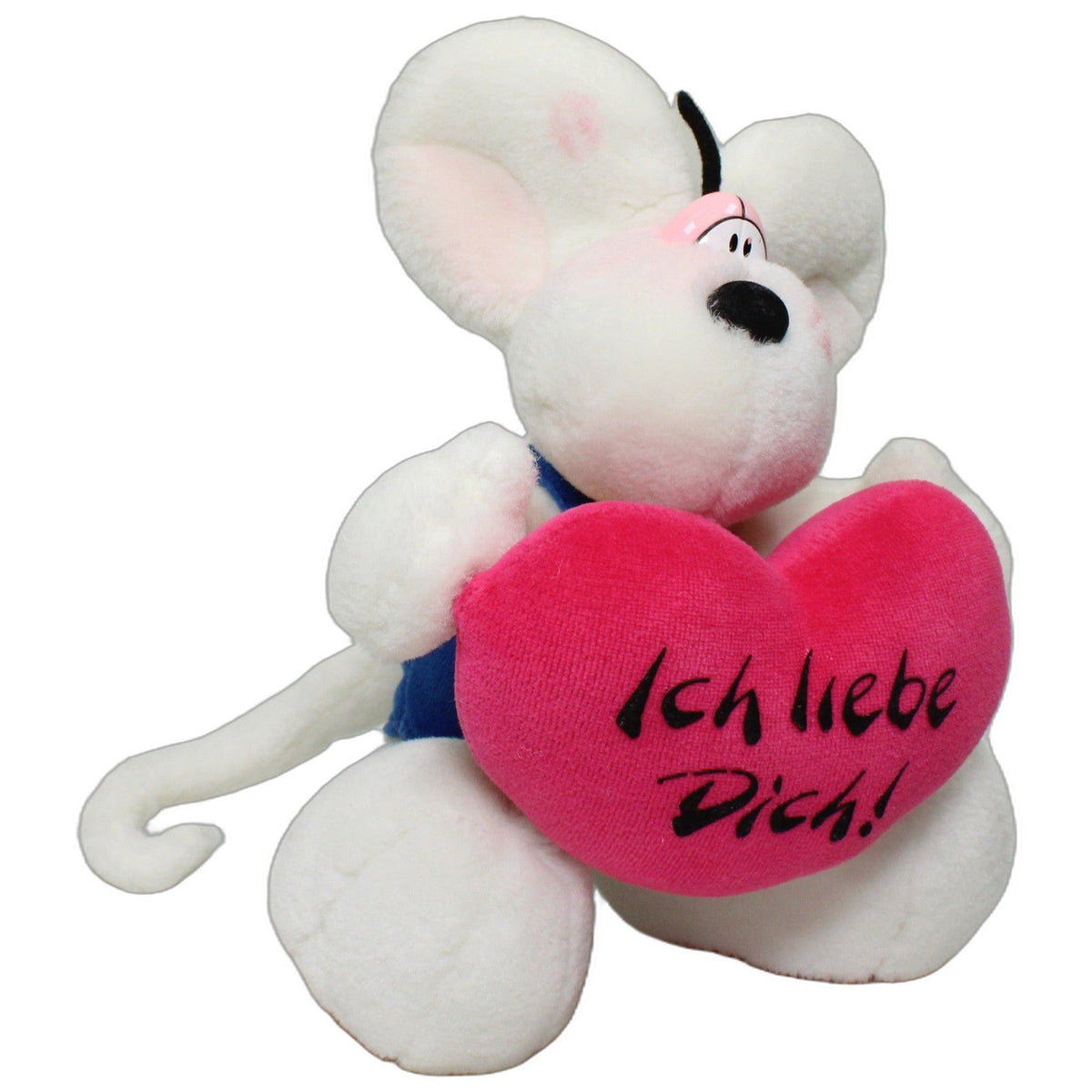 123000027594 Depesche Weiße Diddl-Maus mit Herz "Ich liebe Dich!" Kuscheltier Kumpel Leo 20cm _Vintage_ ebay-20-stofftiere