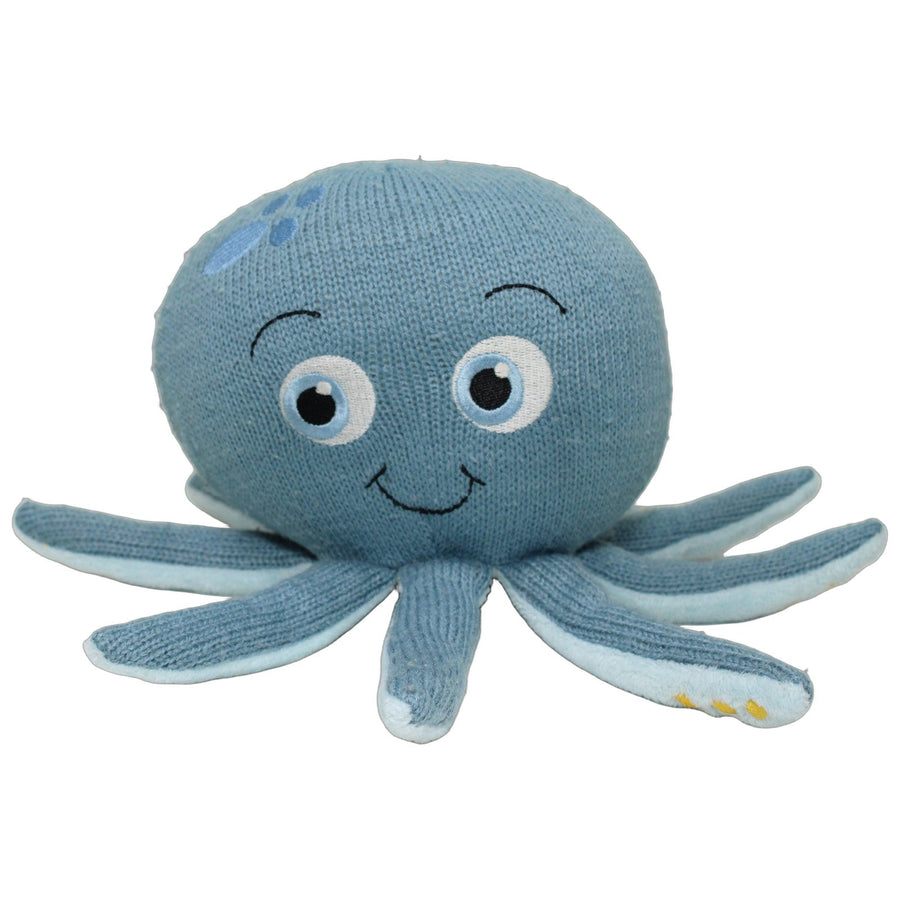Süßer blauer Oktopus in Strickoptik