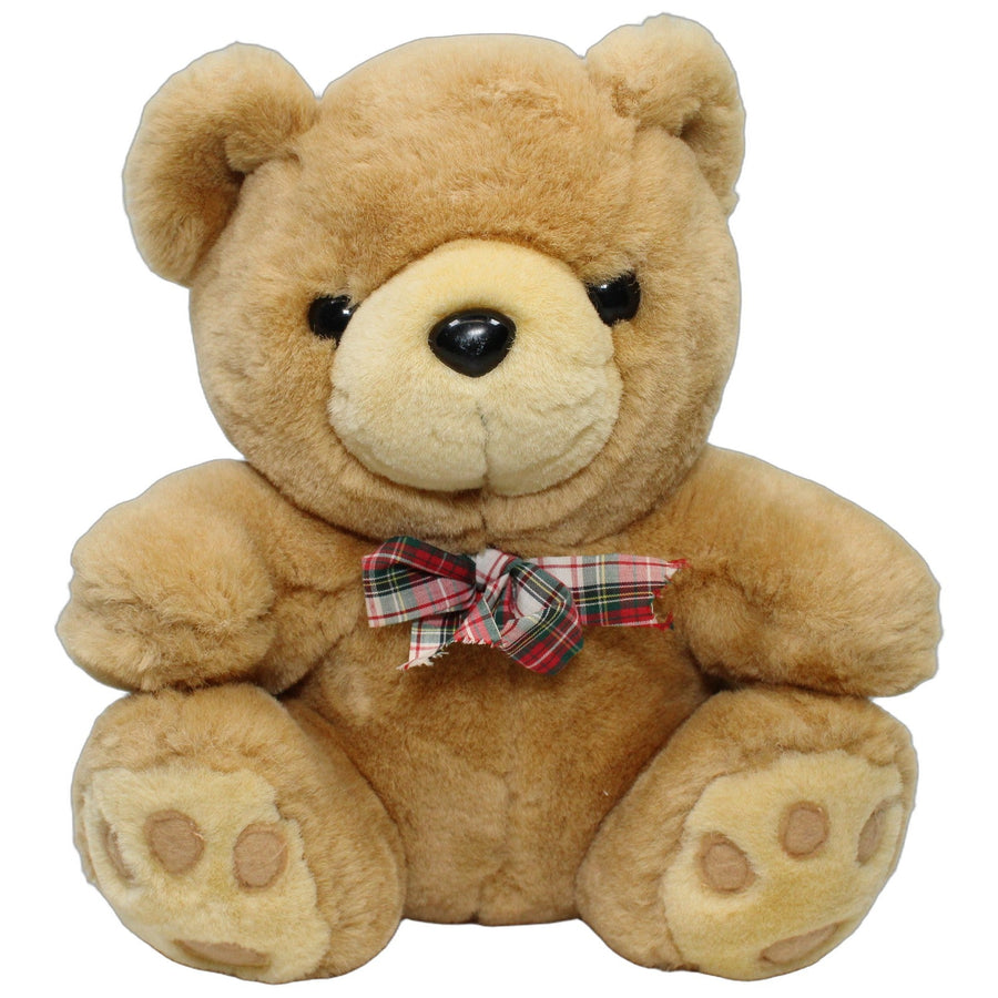 Beiger Teddybär mit Schleife, sitzend