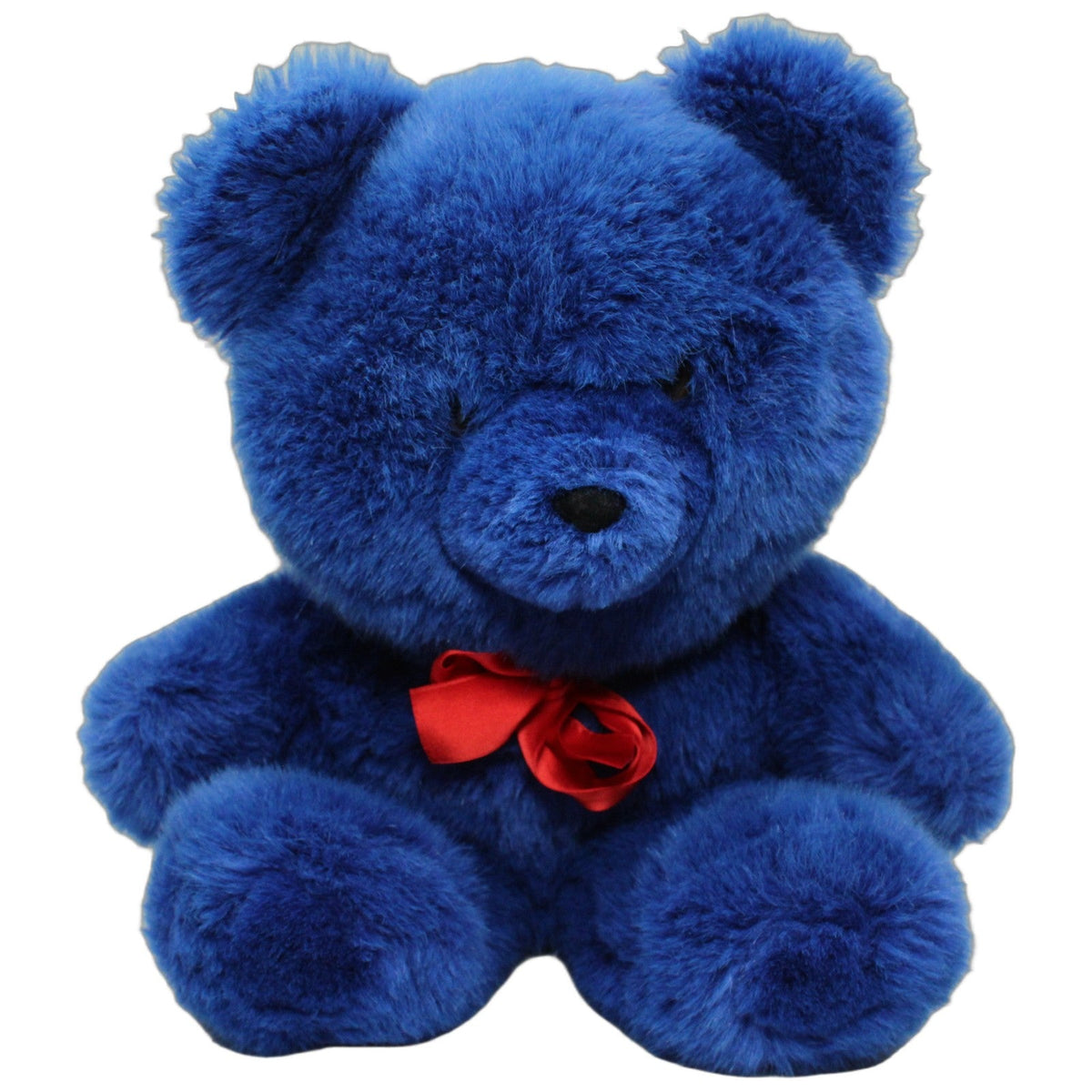 123000027774 Unbekannt Großer blauer Bär mit roter Schleife, sitzend Kuscheltier Kumpel Leo 37cm Blau Bär