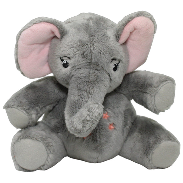 Elefant mit rosa Ohren & Sternen, sitzend