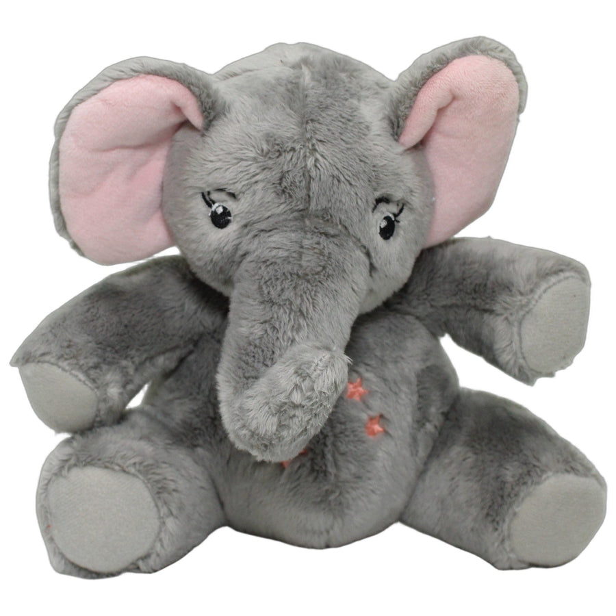 Elefant mit rosa Ohren & Sternen, sitzend