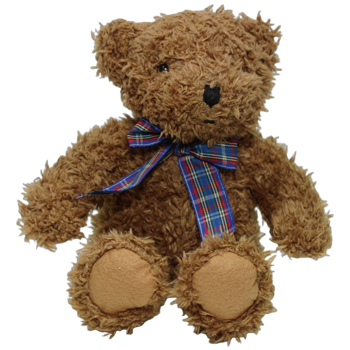 123000027846 Sunkid Süßer Zottel-Teddy mit karierter Schleife Kuscheltier Kumpel Leo 23cm _Wieder Da_ Blau