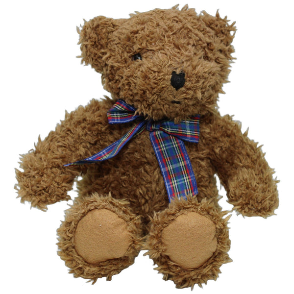 Süßer Zottel-Teddy mit karierter Schleife