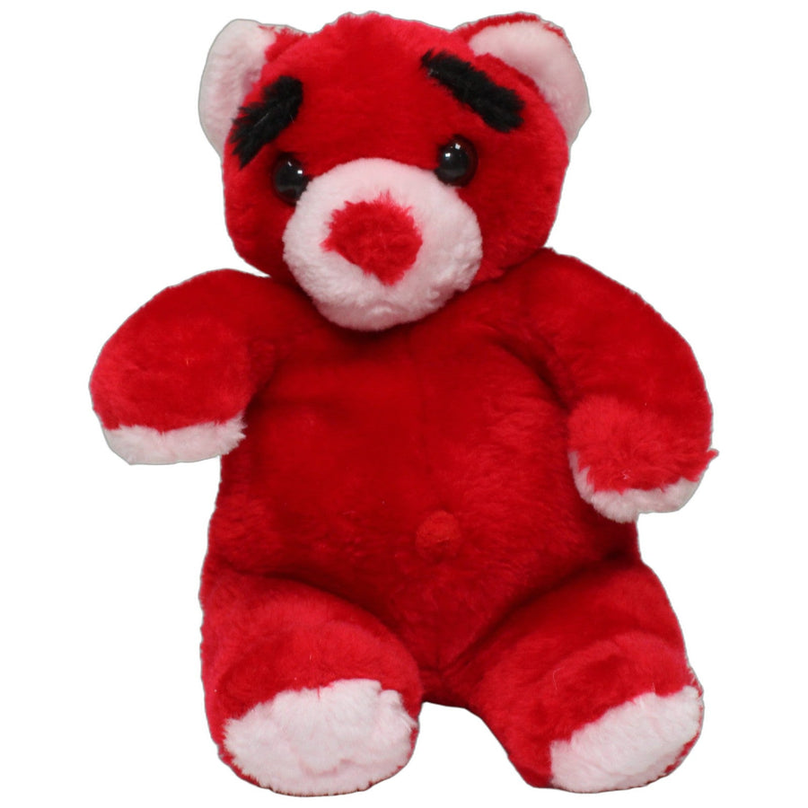 Roter Bär mit schwarzen Augenbrauen