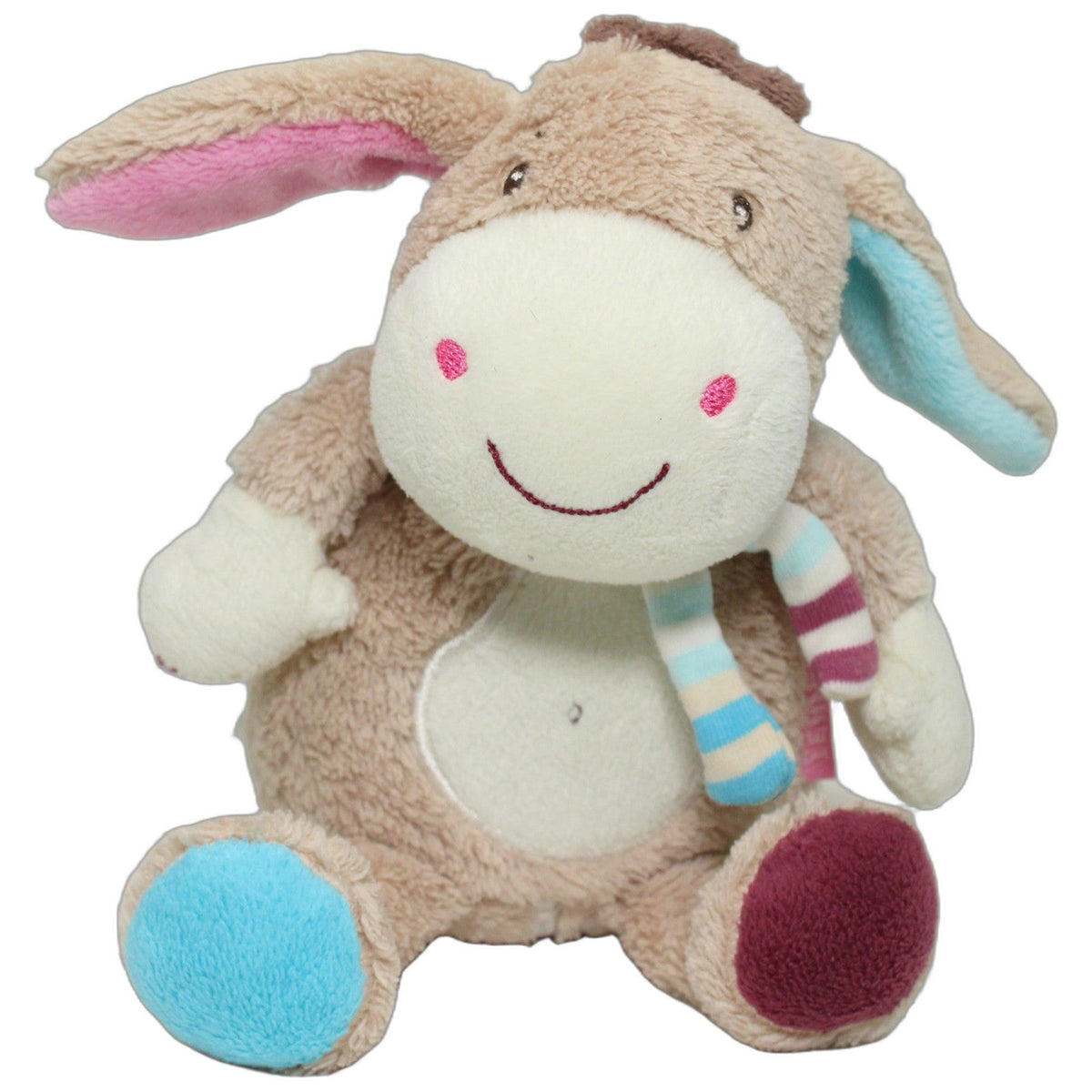 123000027886 Fehn Kleiner Esel mit bunten Ohren (nur Hülle) Spieluhr Kumpel Leo 16cm _Wieder Da_ Beige