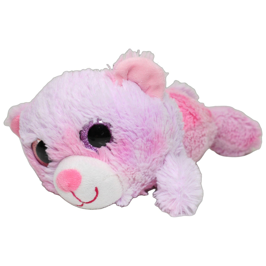 Süßer rosa Bär mit Glitzeraugen, liegend