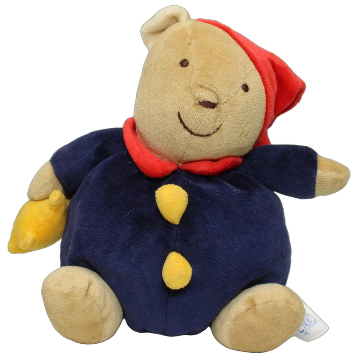 123000027908 Fehn Runder Bär mit Zipfelmütze & Rassel-Stern Kuscheltier Kumpel Leo 18cm _Wieder Da_ Beige