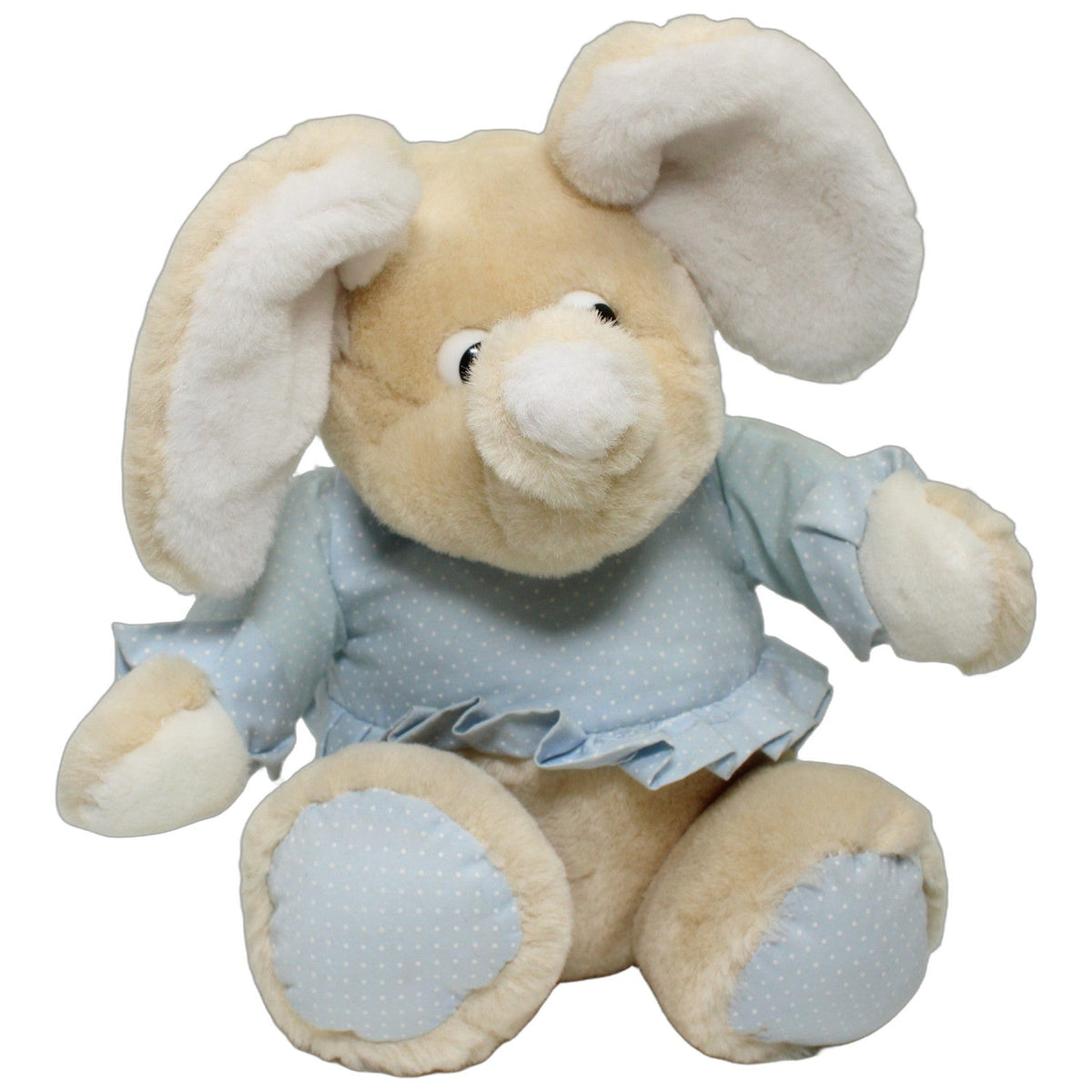 123000027927 Optimus Beiger Elefant mit hellblauem Oberteil, sitzend Kuscheltier Kumpel Leo 30cm Beige Blau