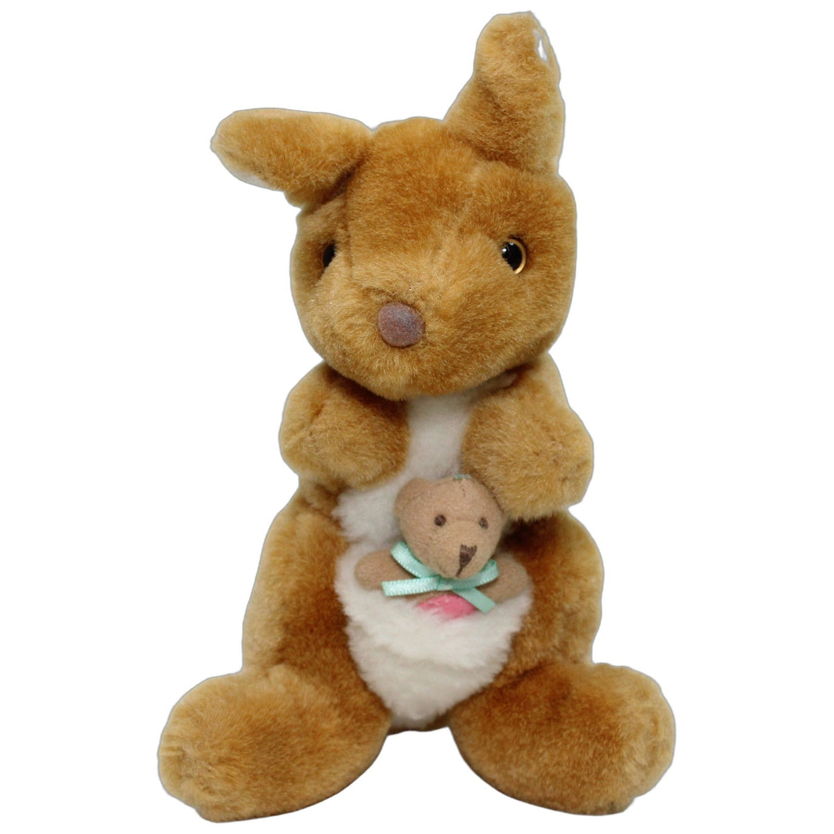 123000027939 Unbekannt Süßer Känguru mit Teddy im Beutel Kuscheltier Kumpel Leo 16cm _Wieder Da_ Beige