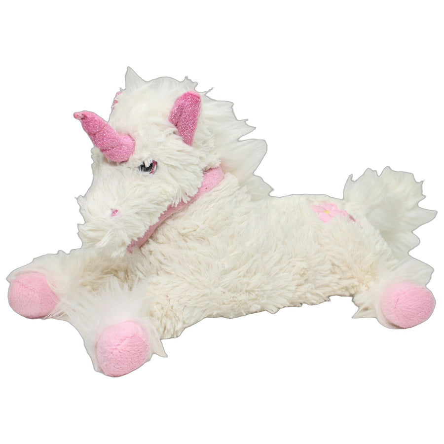 Weißes Einhorn mit rosa Hufen, liegend