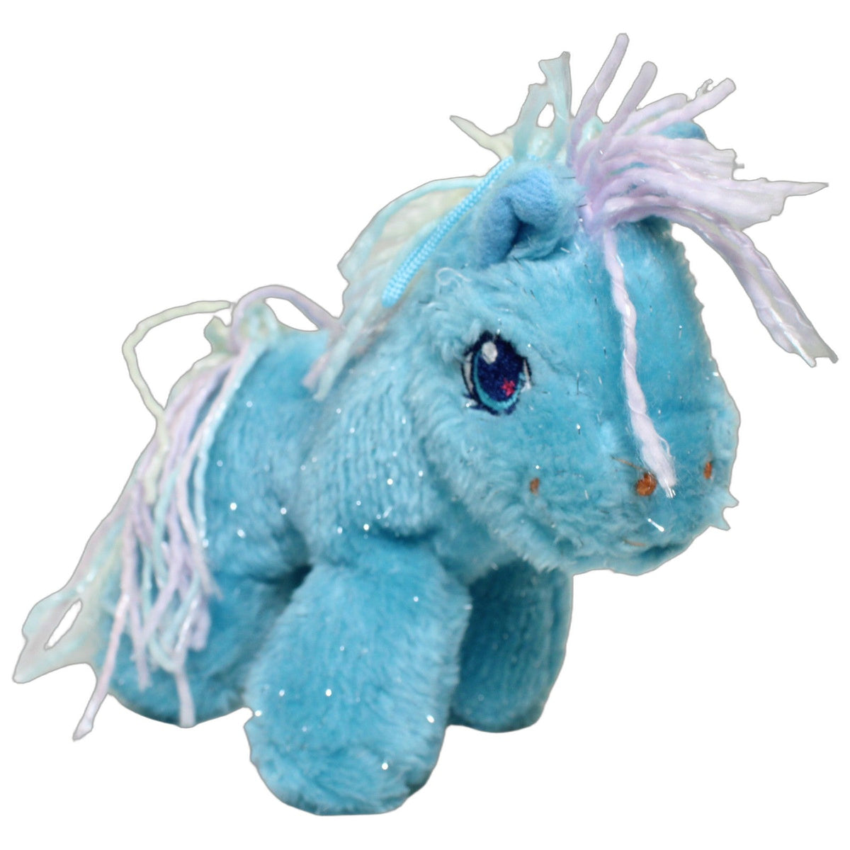 123000028019 TEDI Blaues Pony mit Glitter, stehend Kuscheltier Kumpel Leo 18cm _Wieder Da_ Blau