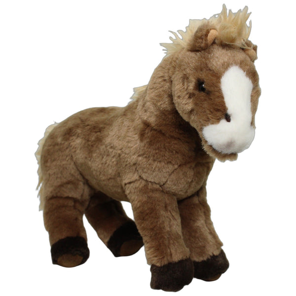 Braunes Pferd mit weißer Blesse, stehend