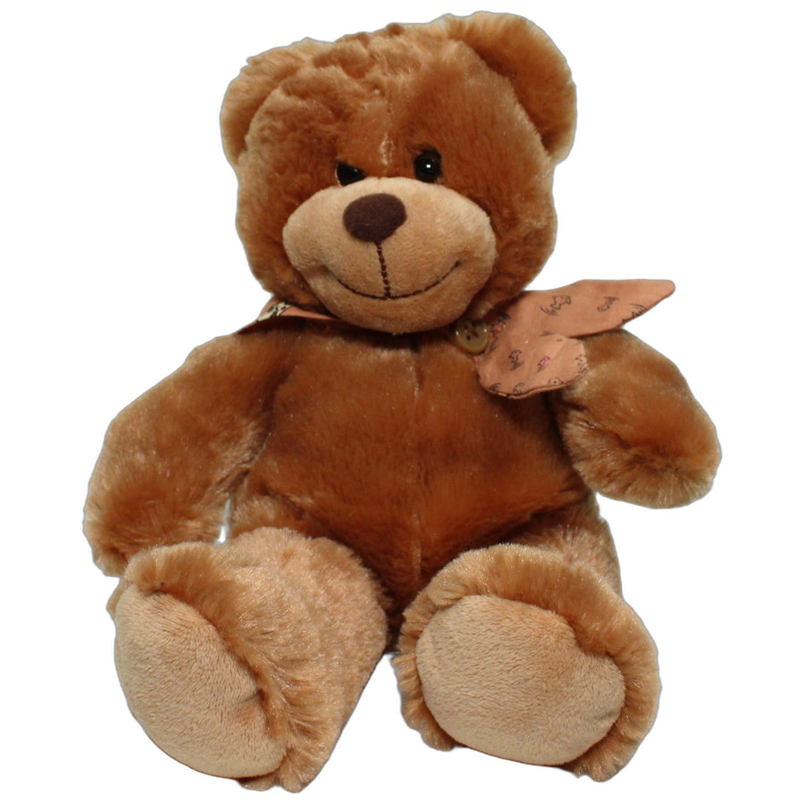 Süßer weicher Teddy mit Fisch-Halstuch, dunkelbraun