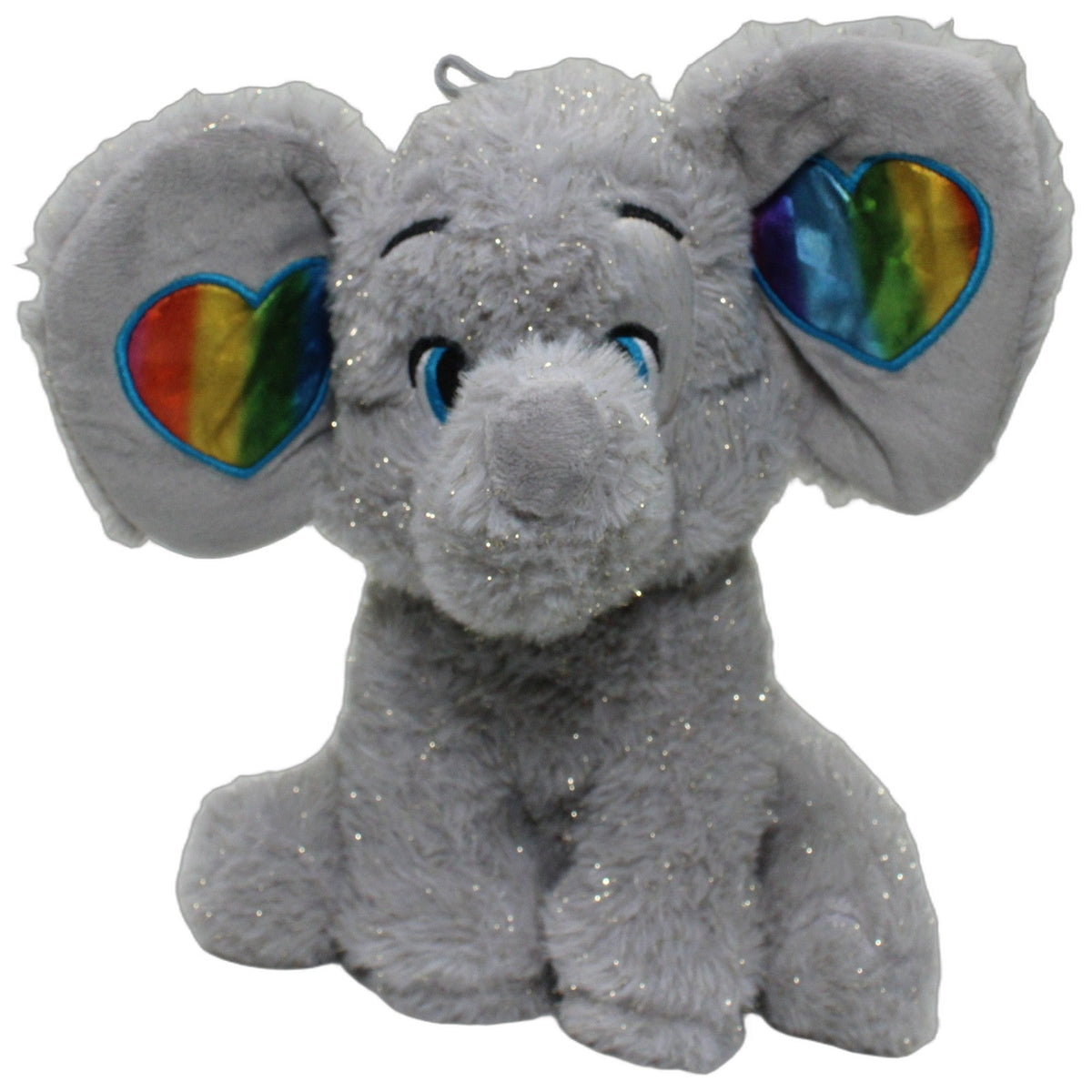 123000028044 Unbekannt Glitzer Elefant mit Regenbogenherzen in den Ohren Kuscheltier Kumpel Leo 28cm ebay-20-stofftiere Elefant