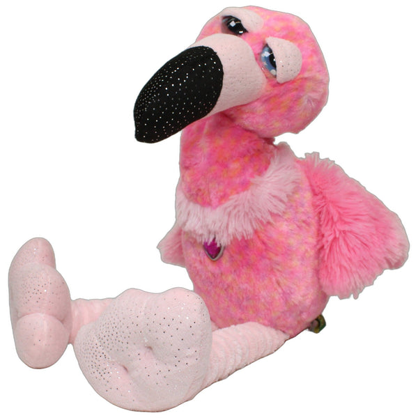 Süßer Glitzer Flamingo mit Herz Edelstein