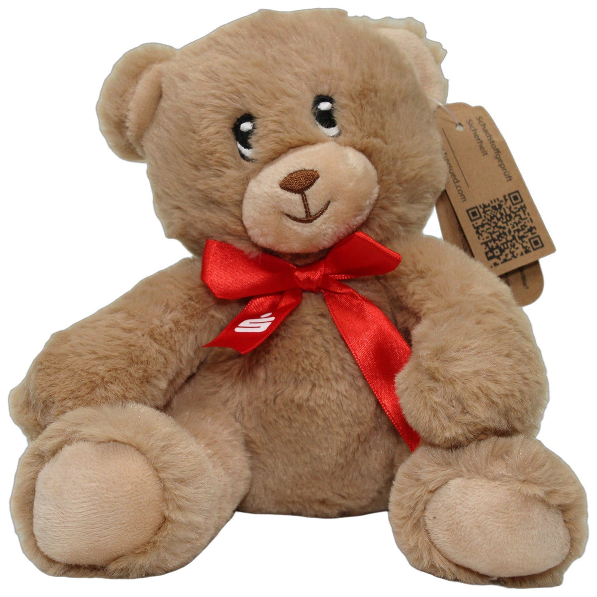 123000028099 Dieter Kehl Werbeartikel Süßer Teddy mit Sparkassen-Schleife, superweich Kuscheltier Kumpel Leo 20cm _Wieder Da_ Beige