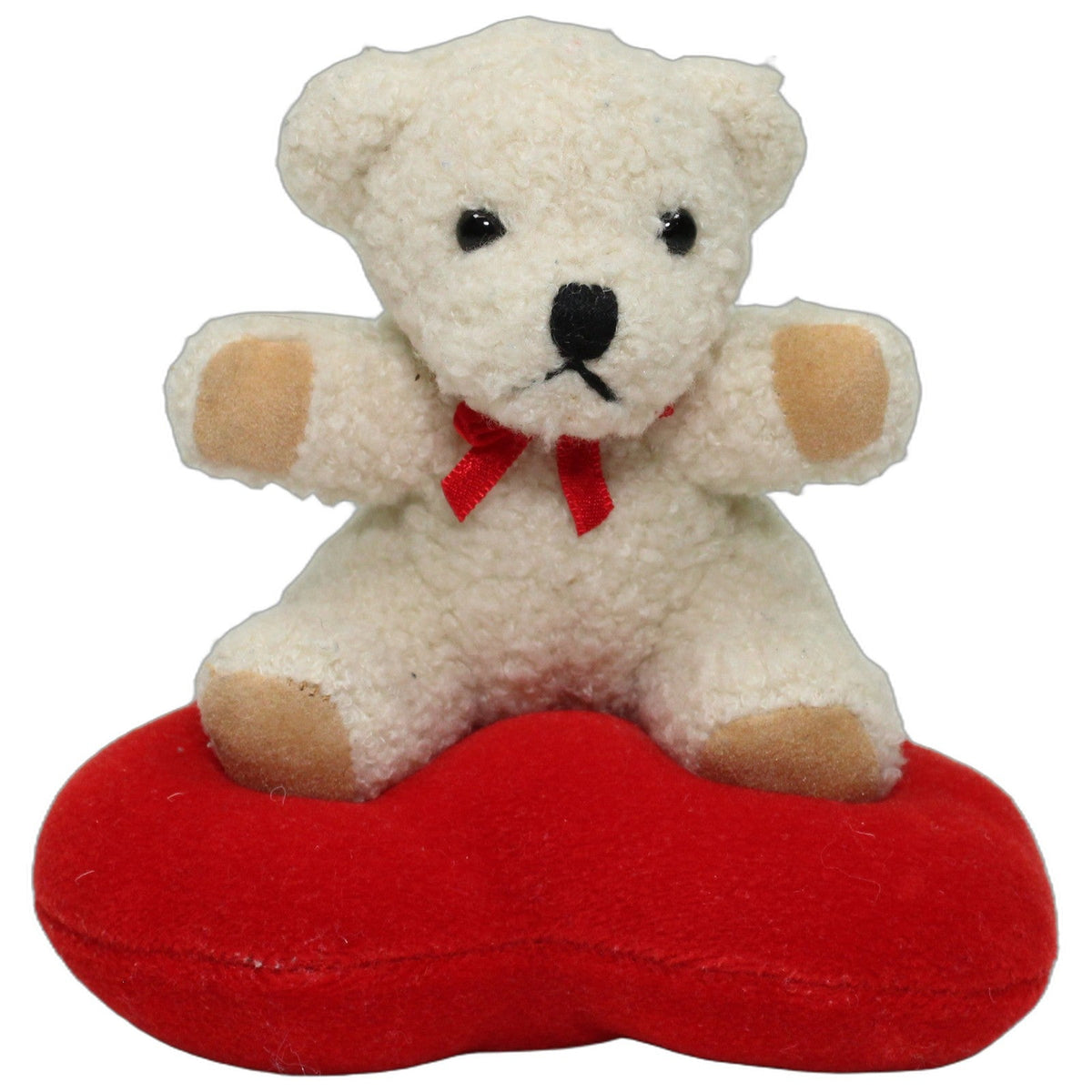 123000028100 Unbekannt Heller Teddybär auf Herz Kuscheltier Kumpel Leo 13cm _Wieder Da_ Beige