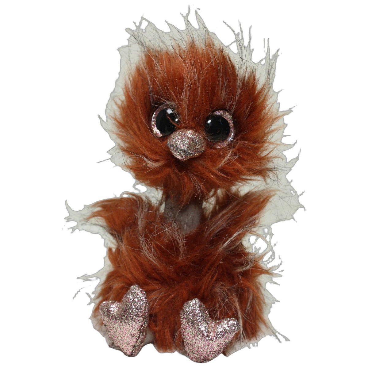 123000028113 TY Strauß Orson mit Glitzer Schnabel Kuscheltier Kumpel Leo 20cm _Wieder Da_ Braun