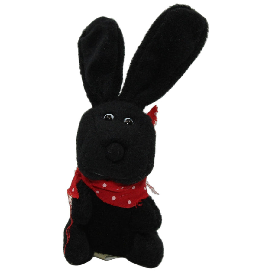 Schwarzer Hase mit rotem Halstuch, mini