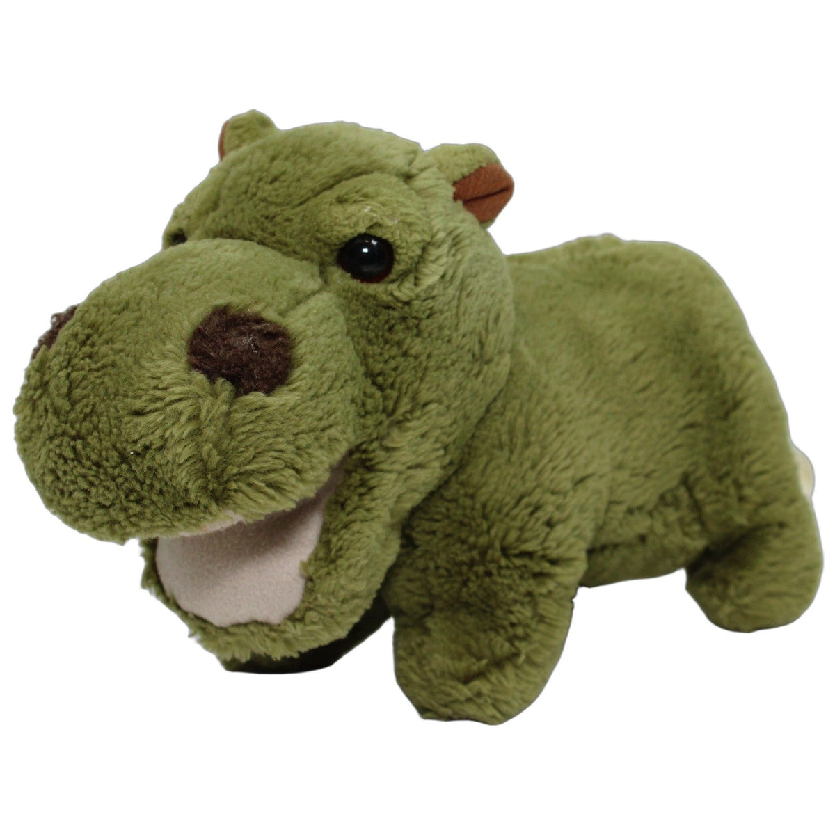 123000028227 Unbekannt Grünes Nilpferd mit offenem Maul, stehend Kuscheltier Kumpel Leo 27cm _Wieder Da_ ebay-stofftiere