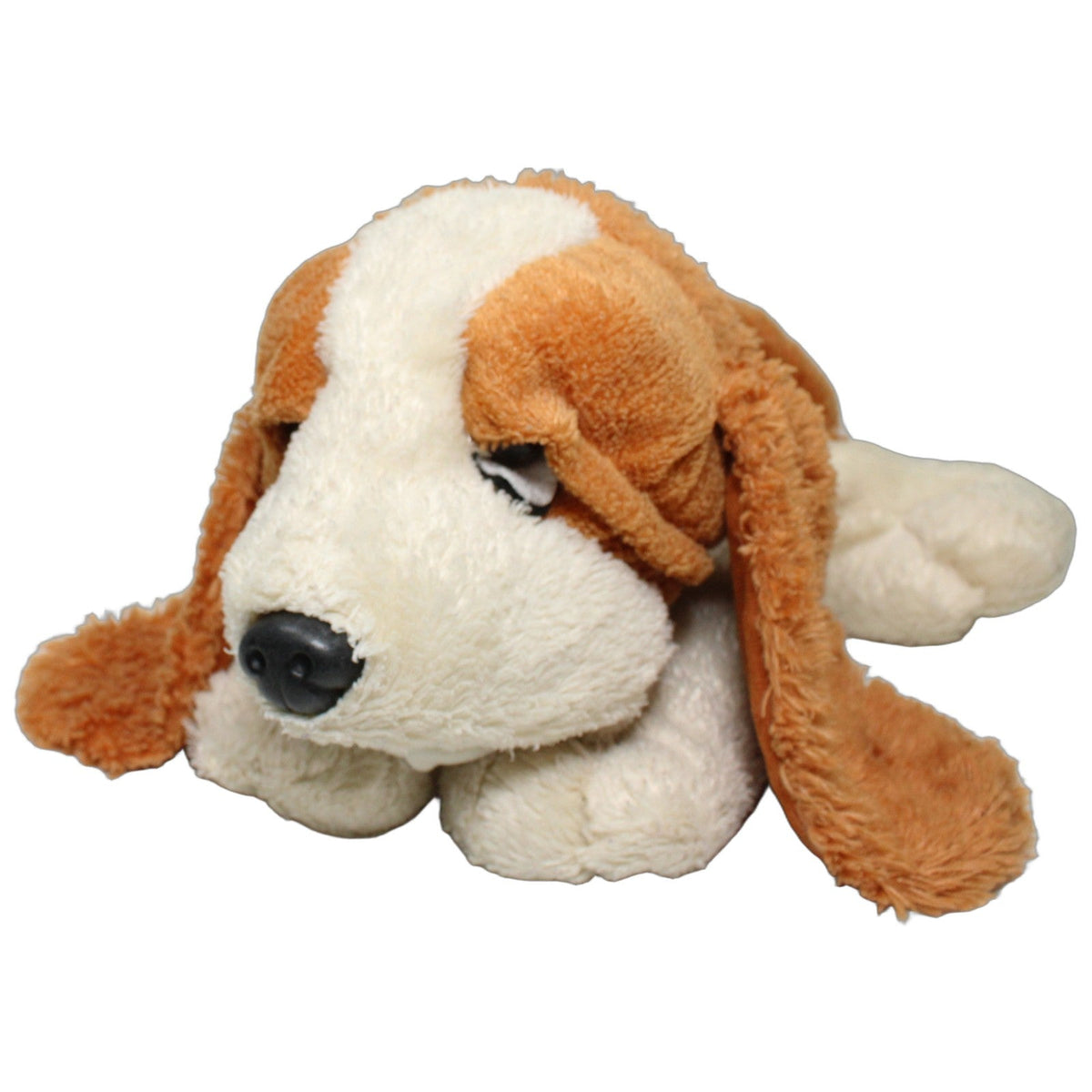 123000028510 Sunkid XL Weiß-brauner Basset Hund, liegend Kuscheltier Kumpel Leo 40cm _Vintage_ _Wieder Da_