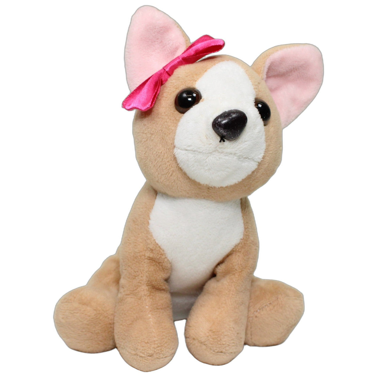 123000028519 Petjes World Kleiner Chihuahua mit pinker Schleife Kuscheltier Kumpel Leo 15cm Beige ebay-stofftiere