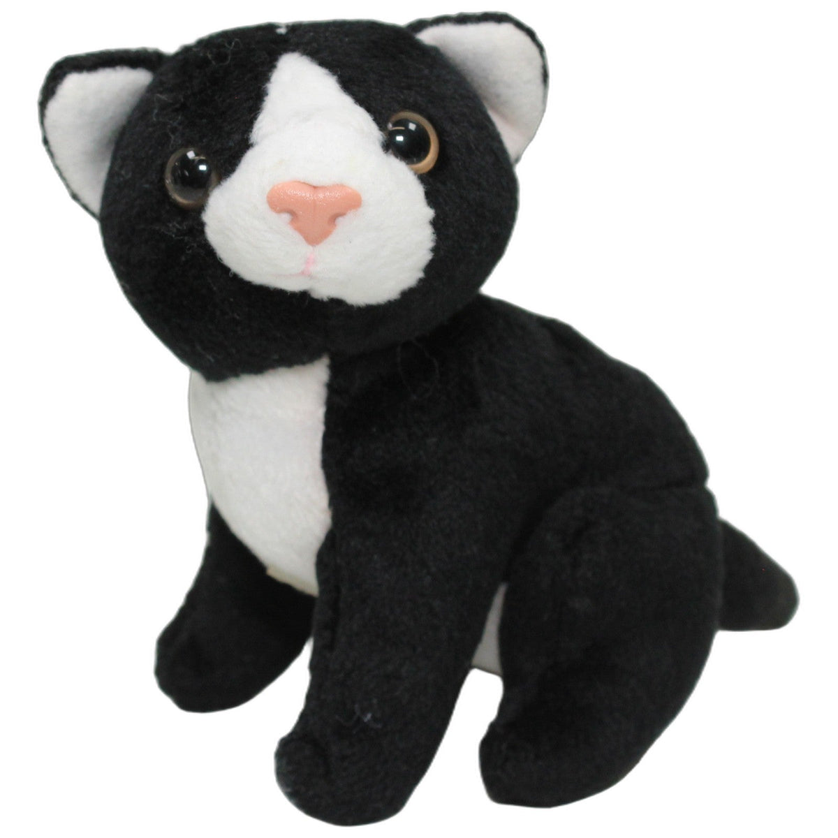123000028608 Unbekannt Kleine schwarze-weiße Katze mit Sound Kuscheltier Kumpel Leo 12cm _Wieder Da_ ebay-stofftiere