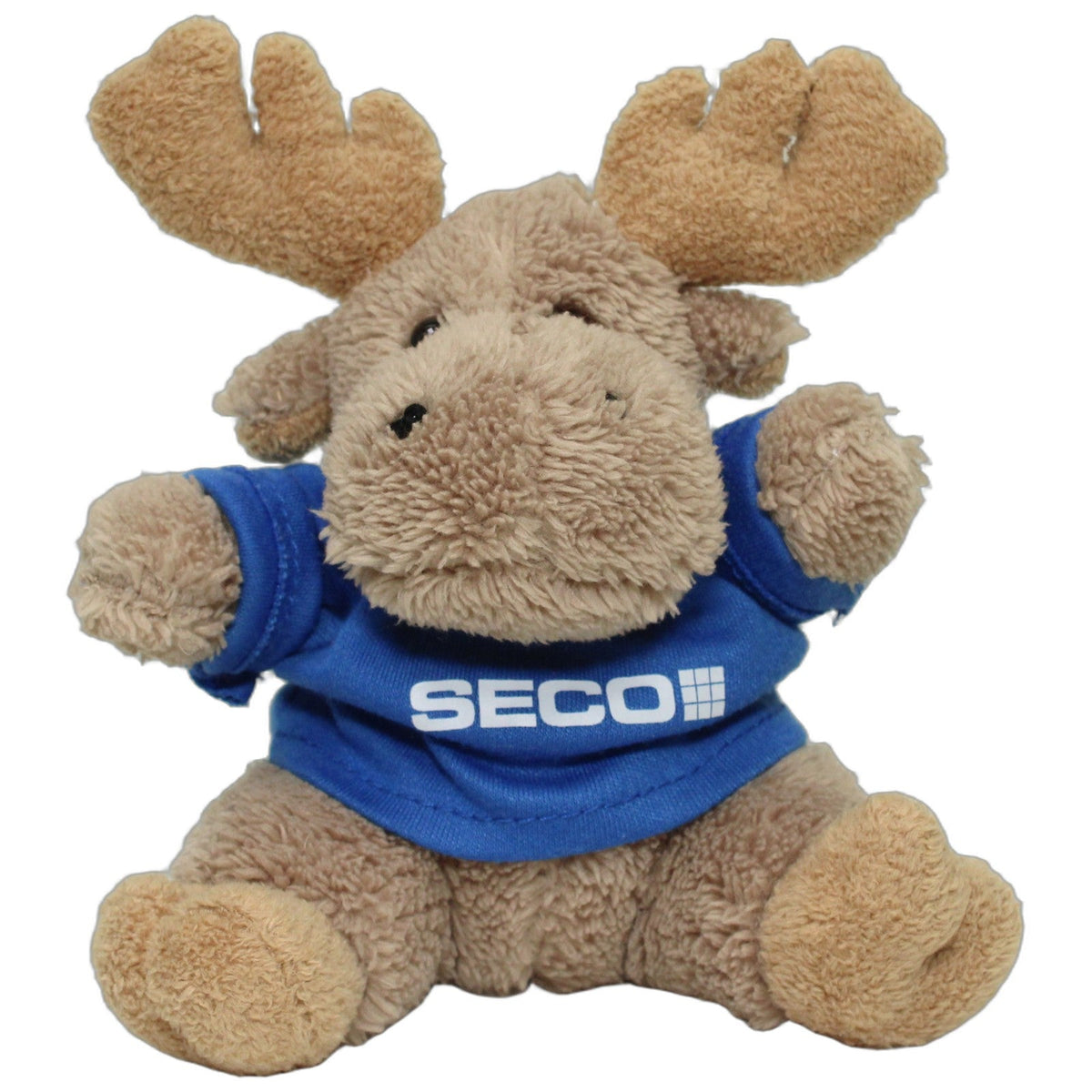 123000028627 Tower Toys SECO, kleiner Elch Kuscheltier Kumpel Leo 16cm Beige Blau
