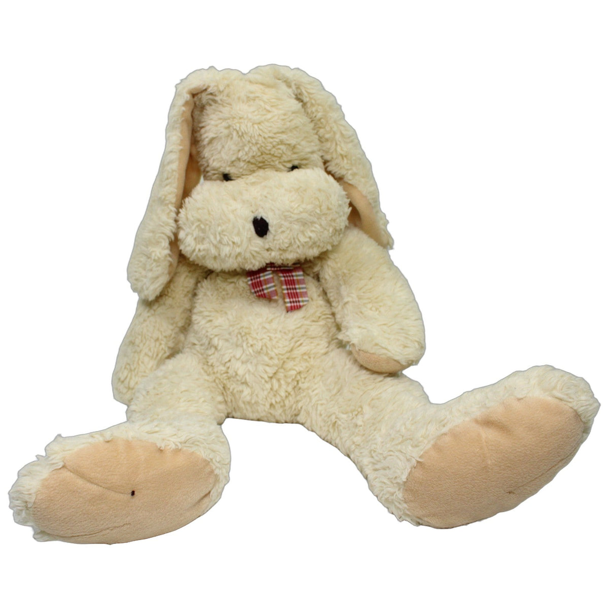 123000028671 Unbekannt XL Schlenker-Hase mit rot karierter Schleife Kuscheltier Kumpel Leo 55cm Beige ebay-20-stofftiere