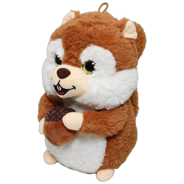 Braunes Eichhörnchen mit Eichel