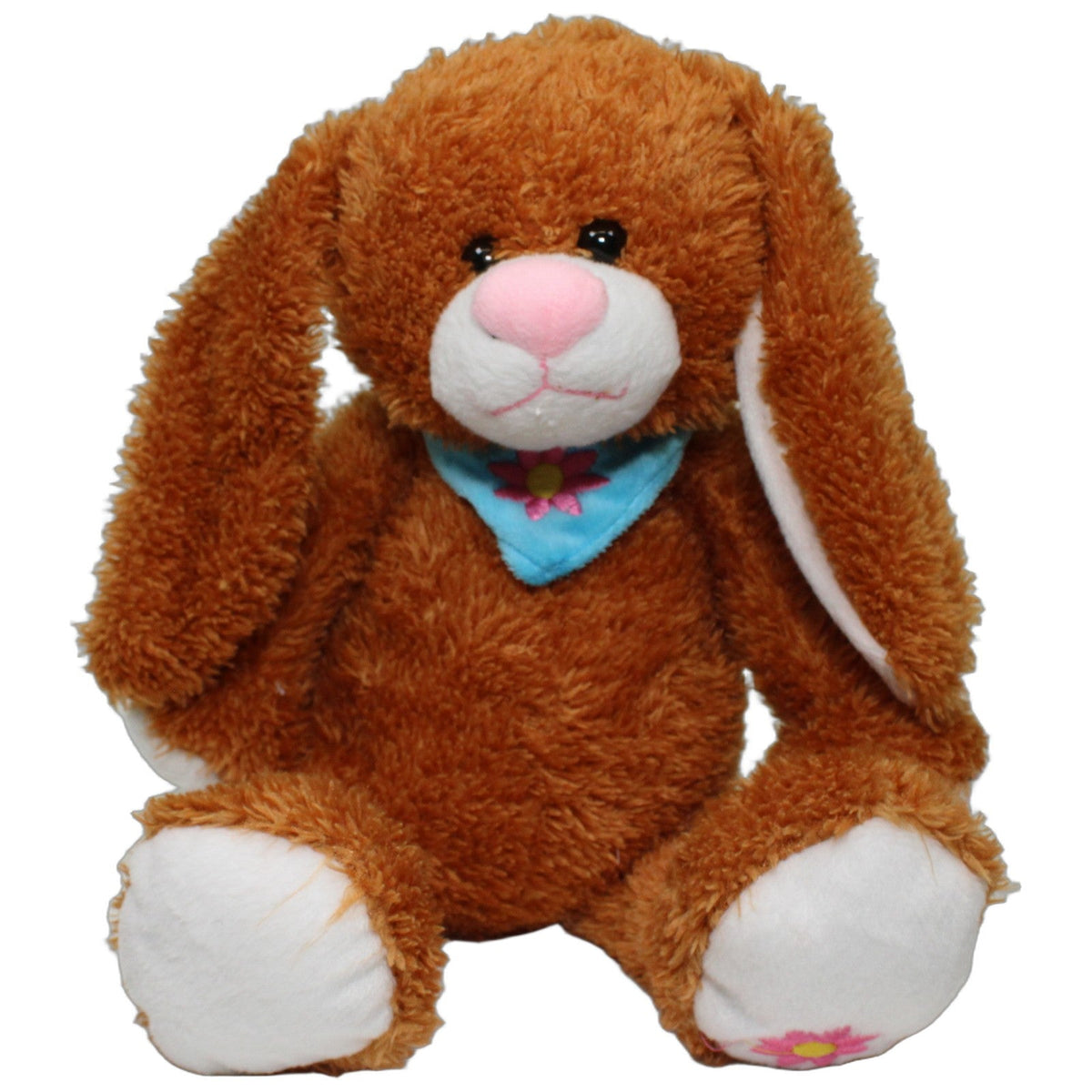 123000028724 Heunec XL brauner Schlenker-Hase mit blauem Halstuch Kuscheltier Kumpel Leo 45cm Blau Braun