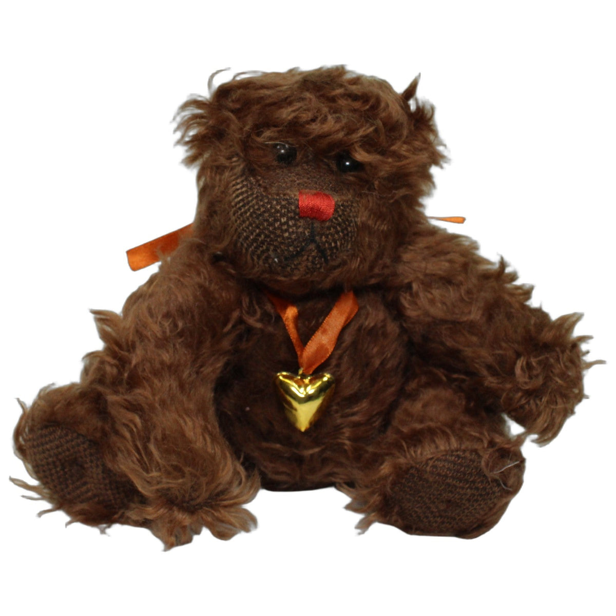 123000028730 Original Emmy-Bär Dunkelbrauner Zottel-Bär mit Gold-Herz & beweglichen Gliedern Kuscheltier Kumpel Leo 27cm Braun ebay-20-stofftiere