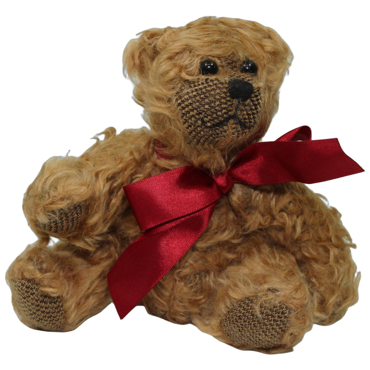 123000028734 Original Emmy-Bär Hellbrauner Teddybär mit roter Schleife & beweglichen Gliedern Kuscheltier Kumpel Leo 24cm Beige Braun