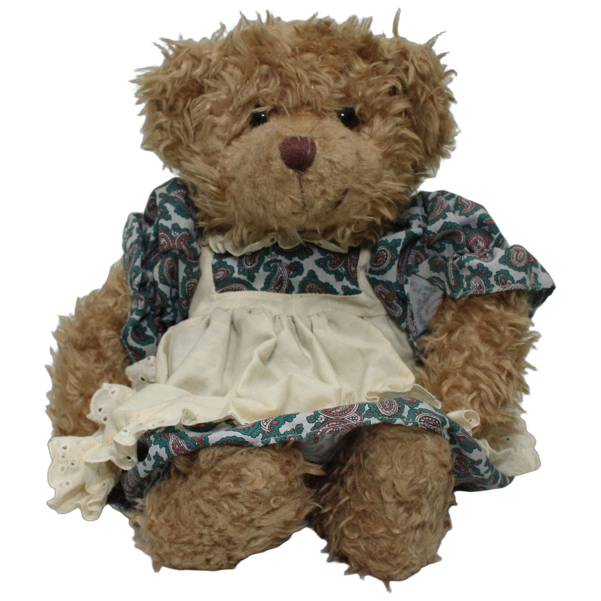 123000028740 Russ Berrie Großer brauner Bär Brittany mit Schürzen-Kleid Kuscheltier Kumpel Leo 37cm Beige Braun