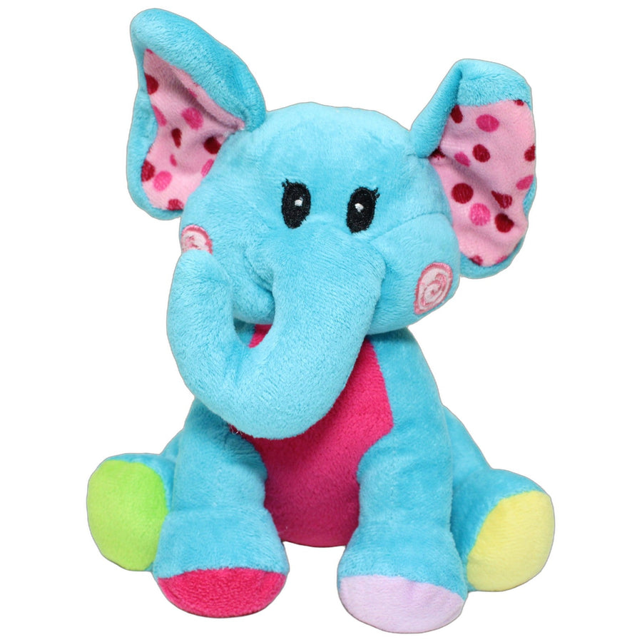 Blauer Elefant mit bunten Füßen