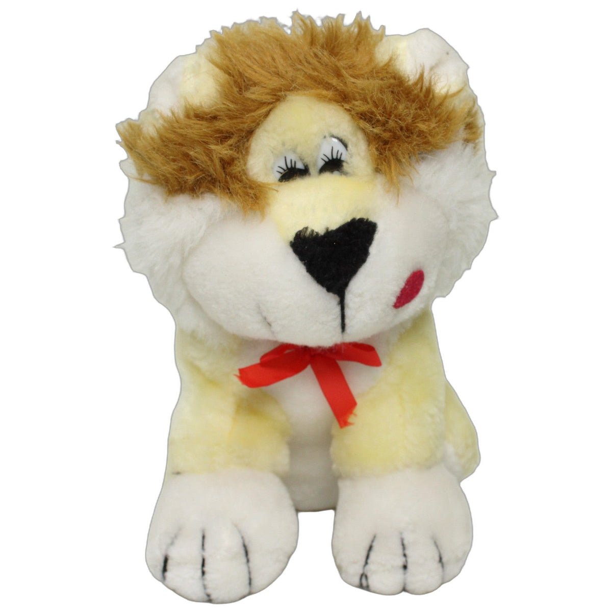 123000028850 Unbekannt Süßer Löwe mit roter Schleife Kuscheltier Kumpel Leo 20cm Beige Braun