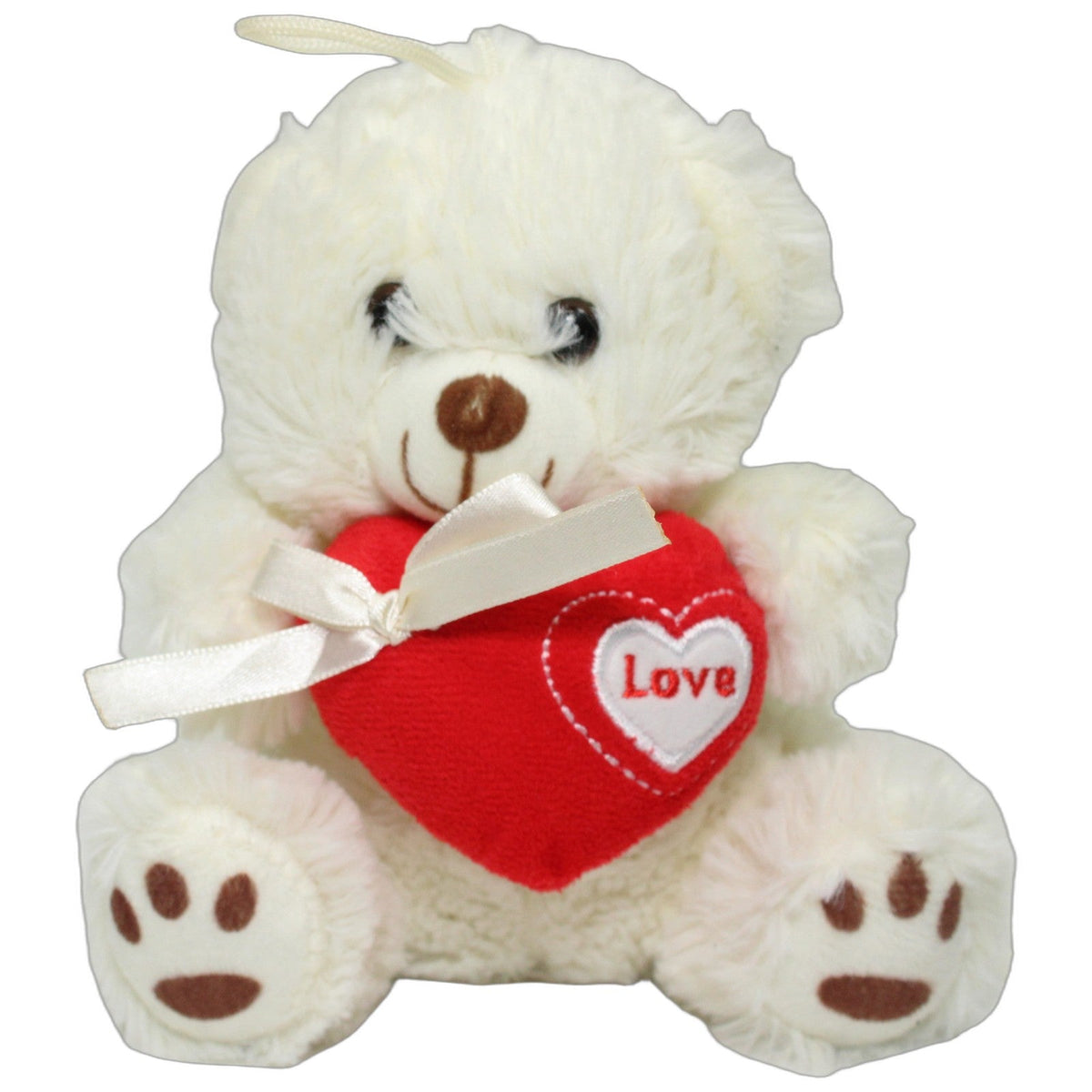 123000028873 Landahl & Baumann Weißer Teddybär mit Herz "Love", sitzend Kuscheltier Kumpel Leo 17cm Braun ebay-stofftiere