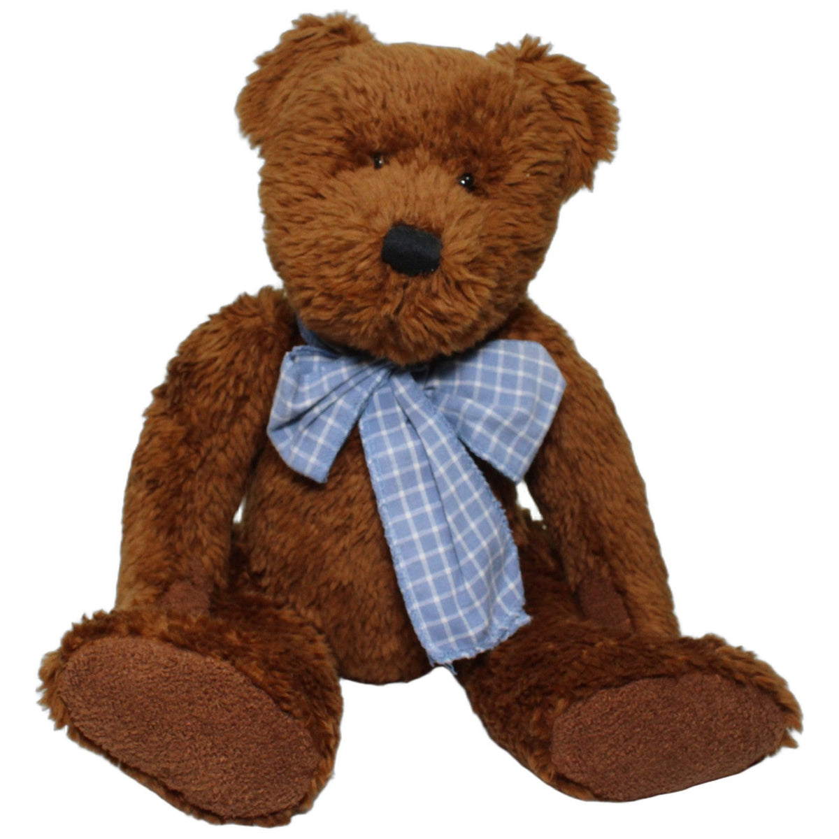 123000028934 Playbear ALDI, XL Brauner Teddybär mit blau-karierter Schleife Kuscheltier Kumpel Leo 43cm Blau Braun
