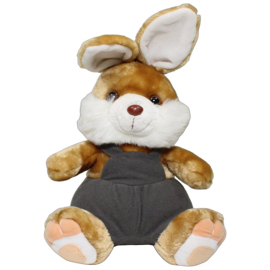 Süßer Hase mit grauer Latzhose