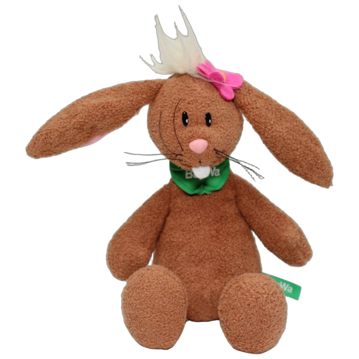 123000028990 bellydesign BayWa, Brauner Schlenker-Hase mit pinker Blume Kuscheltier Kumpel Leo 27cm Braun ebay-stofftiere