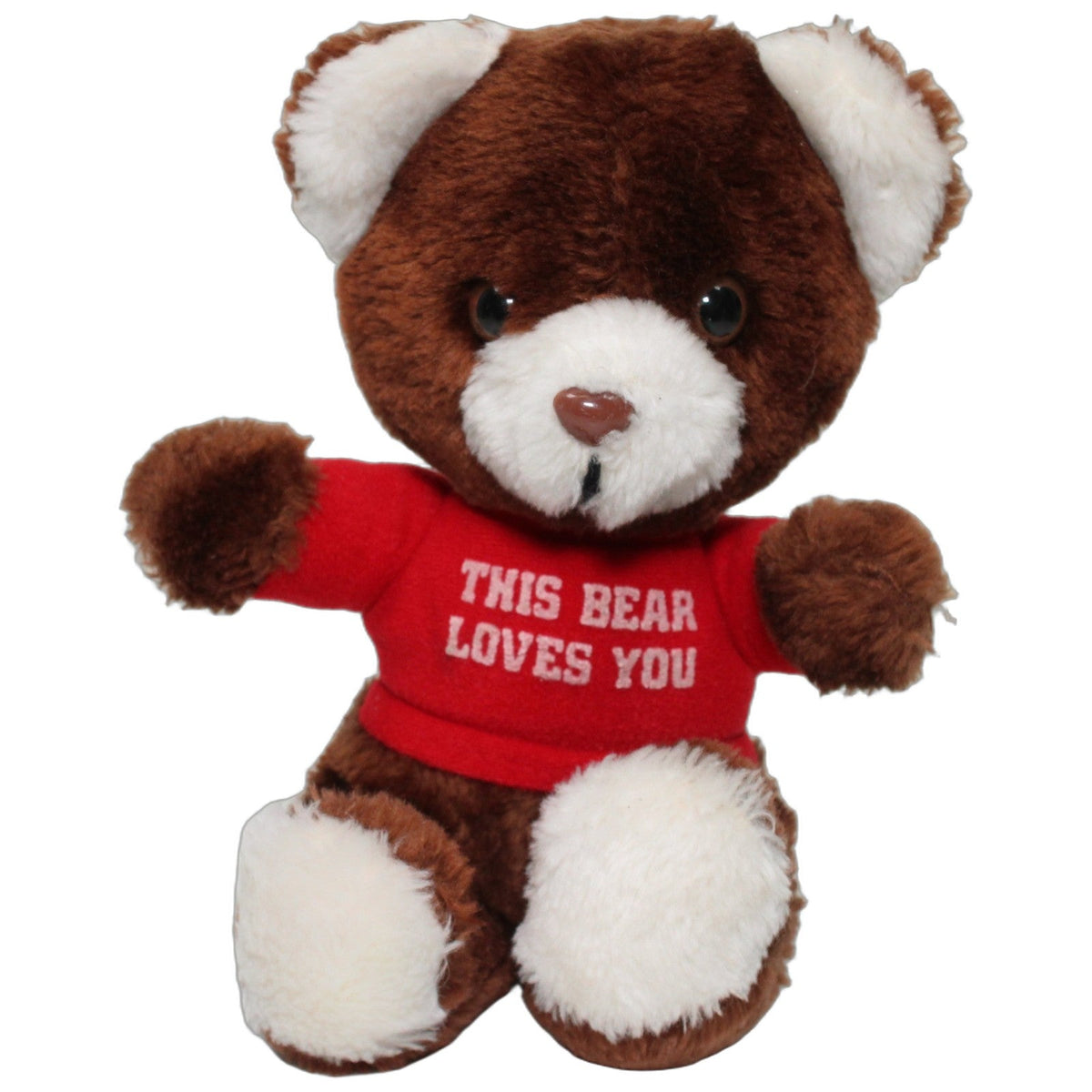 123000029150 Russ Berrie Teddy mit rotem Shirt "THIS BEAR LOVES YOU" Kuscheltier Kumpel Leo 25cm Braun ebay-20-stofftiere