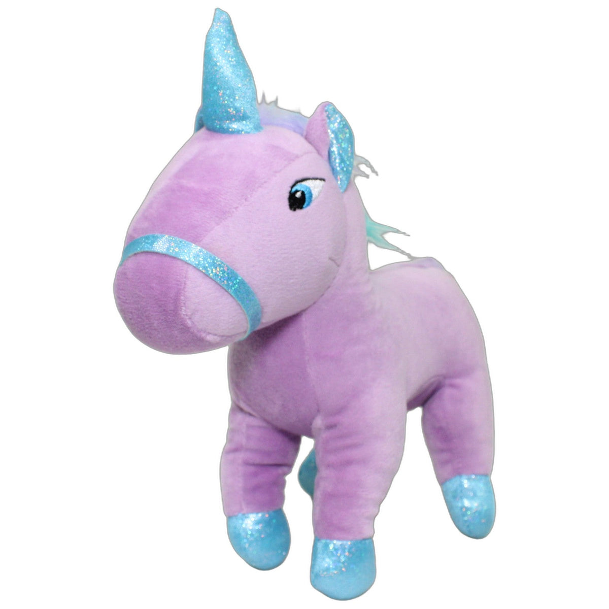 123000029197 Fun & Power Rosa Einhorn mit blauem Glitzerhorn Kuscheltier Kumpel Leo 25cm Blau ebay-stofftiere