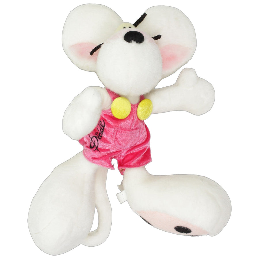 Große weiße Diddl-Maus mit pinker Latzhose