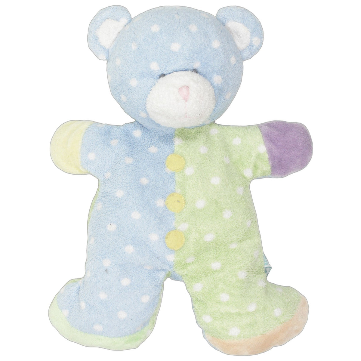 123000029260 Russ Berrie Gepunkteter Bär Jiggles mit Rassel, grün-blau Kuscheltier Kumpel Leo 28cm Blau Bär