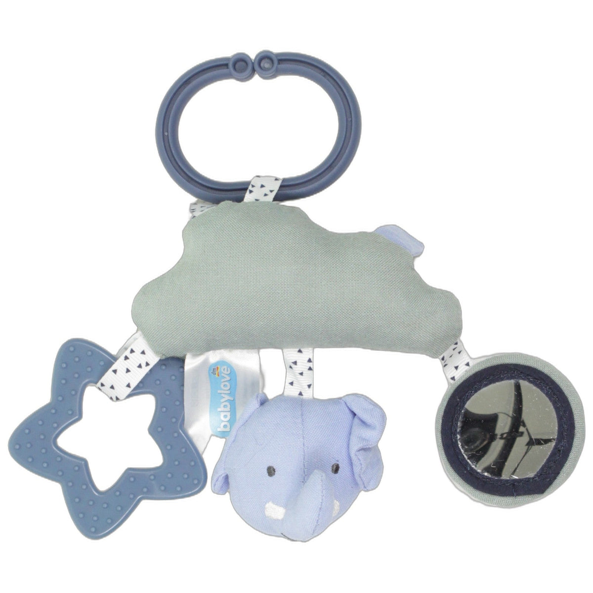 123000029297 Babylove Elefant mit Wolke & Rassel Rassel Kumpel Leo 12cm Blau dm