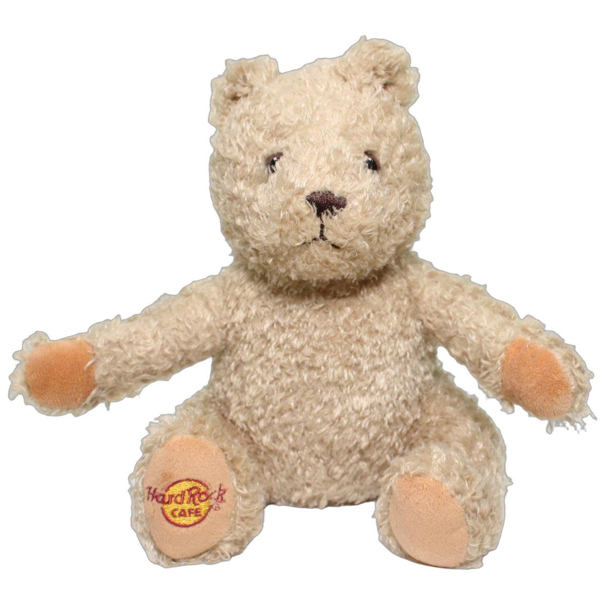 123000029331 Hard Rock Cafe Hellbrauner Zottel-Teddy, sitzend Kuscheltier Kumpel Leo 27cm Beige Braun