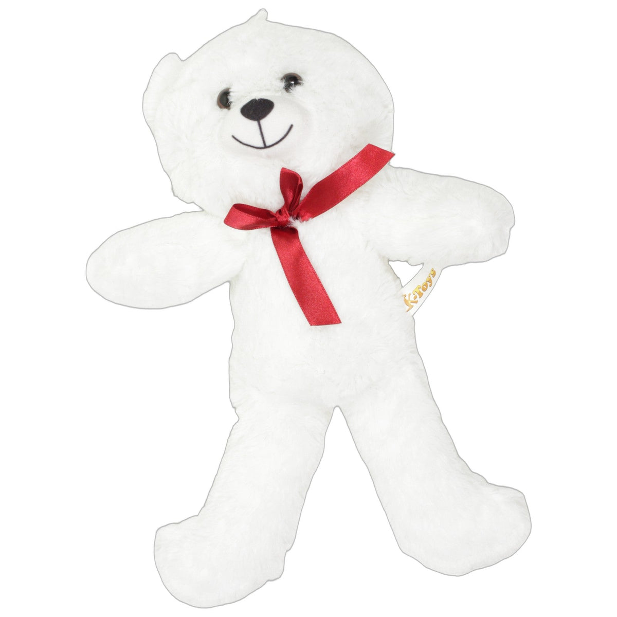 123000029648 K-Toys Weißer Teddybär mit roter Schleife Kuscheltier Kumpel Leo 34cm ebay-stofftiere Gebraucht