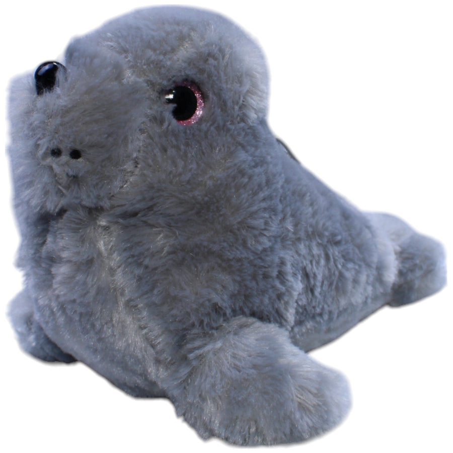 Graue Robbe mit Glitzer-Augen